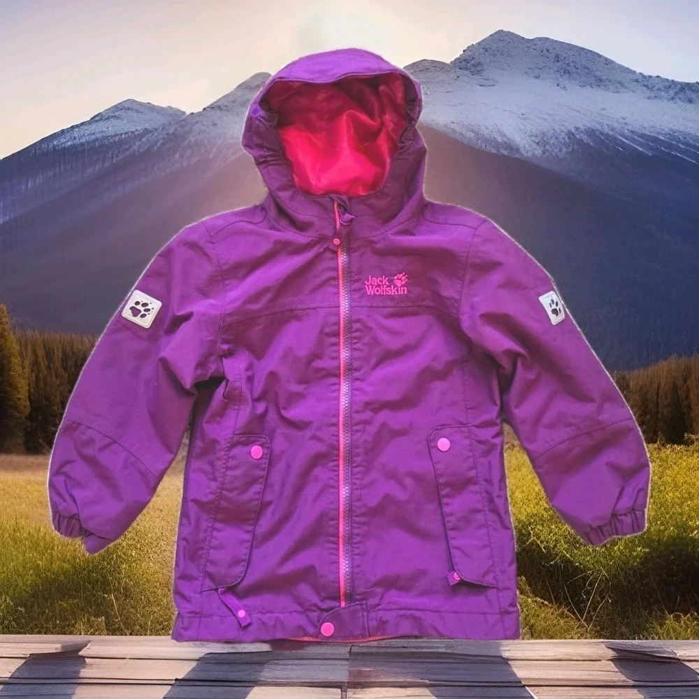 JACK WOLFSKIN HOODED‎ TEXAPORE RAIN/WIND JACKET KIDs Size 3/4